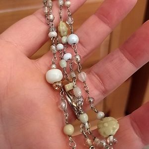 Extra long neutral necklace